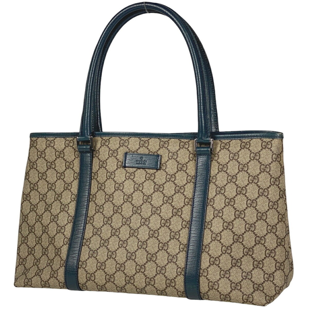 Gucci GG tote bag handbag One Shoulder Hobo canvas beige Navy Blue - Picture 1 of 7